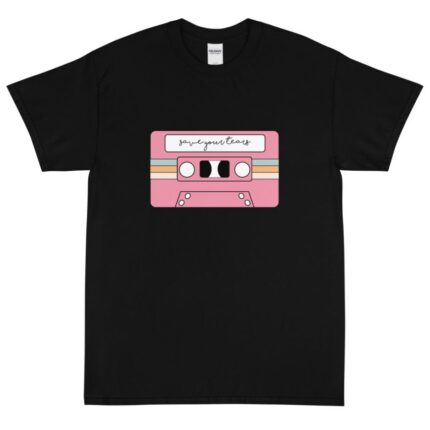 Save Your Tears Tape-design T-Shirt Black